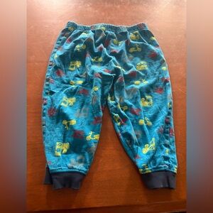 Blue Kids' Pajama Bottoms with Vehicle Print